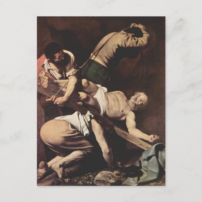 Caravaggio - Kreuzigung des Heiligen Peter Postkarte (Vorderseite)