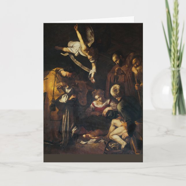 Caravaggio - Krippe - Happy Holidays Karte (Vorderseite)