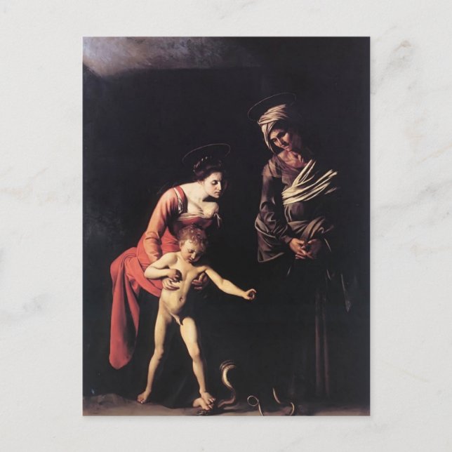Caravaggio - Madonna und Kind mit St. Anne Postkarte (Vorderseite)