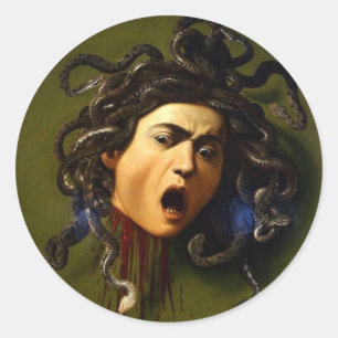Caravaggio Medusa (1597) Runder Aufkleber