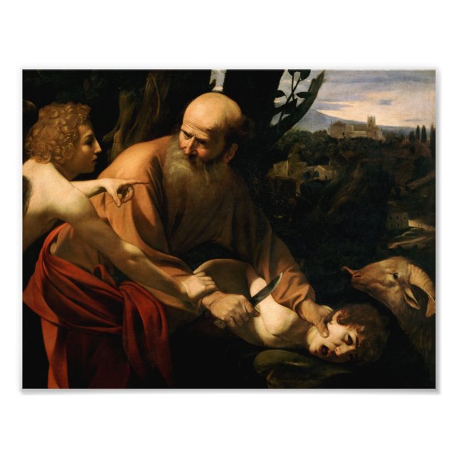 Caravaggio - Opfer von Isaac Fotodruck (Vorne)