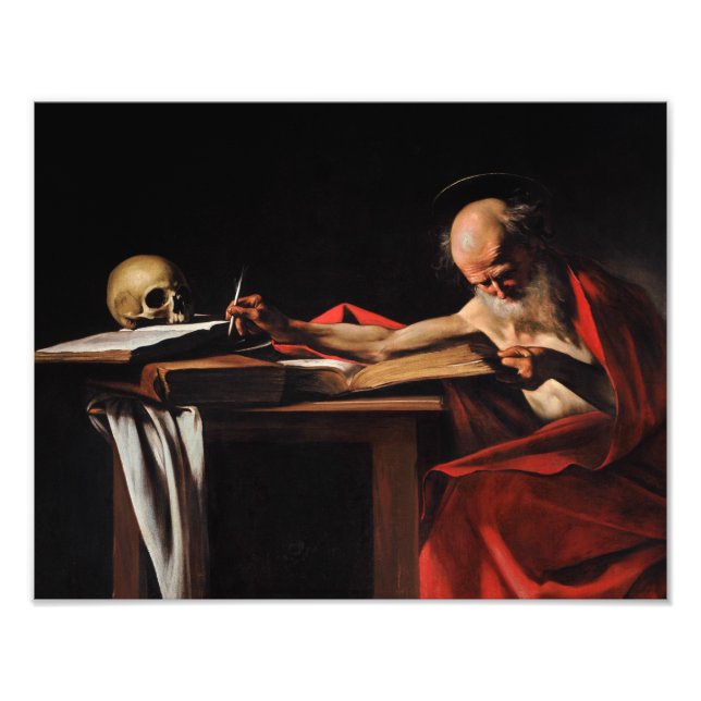 Caravaggio - Saint Jerome Writing Fotodruck (Vorne)