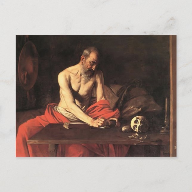 Caravaggio - Saint Jerome Writing Postkarte (Vorderseite)