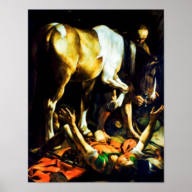 Caravaggio: Umbau auf dem Weg nach Damaskus Poster (Vorne)