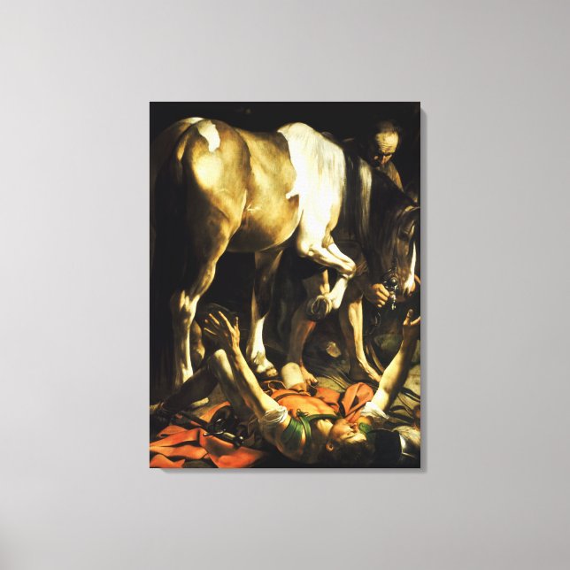 Caravaggio Umwandlung von St. Paul Leinwanddruck (Vorderseite)