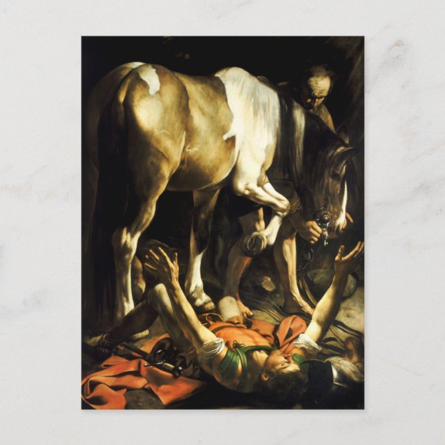 Caravaggio Umwandlung von St Paul Postkarte (Vorderseite)