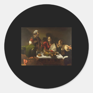 Caravaggios Abendmahl im Emmaus Runder Aufkleber