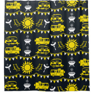 Caravan Camping Deco Duschvorhang