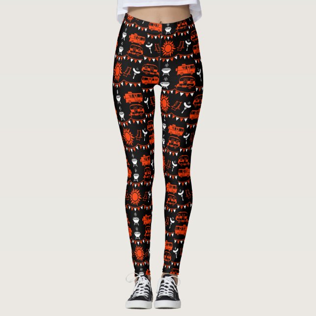 Caravan Camping Deco Leggings (Vorderseite)