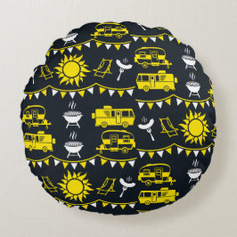 Caravan Camping Deco Rundes Kissen