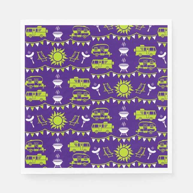 Caravan Camping Deco Serviette (Vorderseite)