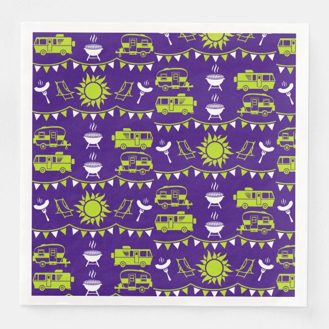 Caravan Camping Deco Serviette (Vorderseite)