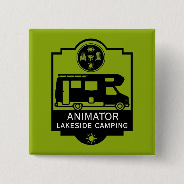Caravan Campingplatz Business Button (Vorderseite)