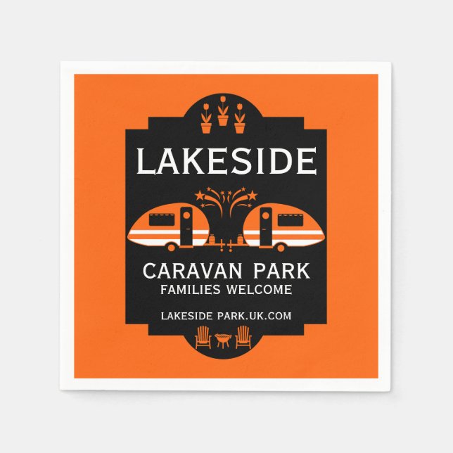 Caravan Campingplatz Werbeaktion Serviette (Vorderseite)