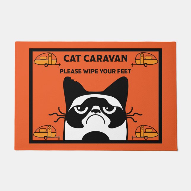 Caravan Cat Door Mat Fußmatte (Vorderseite)