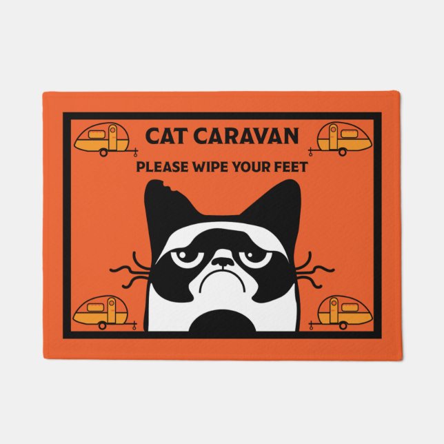 Caravan Cat Door Mat Fußmatte (Vorderseite)