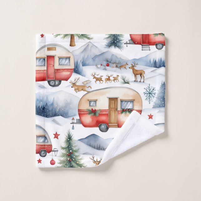 Caravan Christmas Badhandtuch Set (Waschlappen)