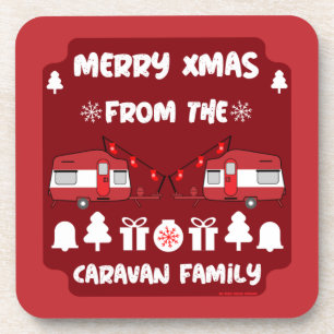 Caravan Happy Christmas Camping Getränkeuntersetzer