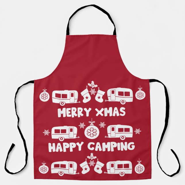 Caravan Happy Christmas Camping Schürze (Vorderseite)