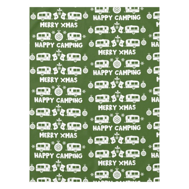Caravan Happy Christmas Camping Tischdecke (Vorderseite)