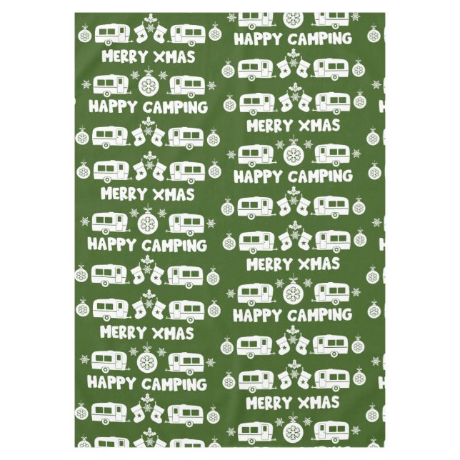 Caravan Happy Christmas Camping Tischdecke (Vorderseite)