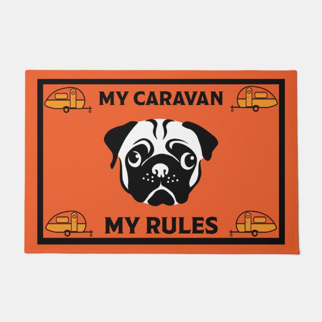 Caravan Mops Dog Mat Fußmatte (Vorderseite)