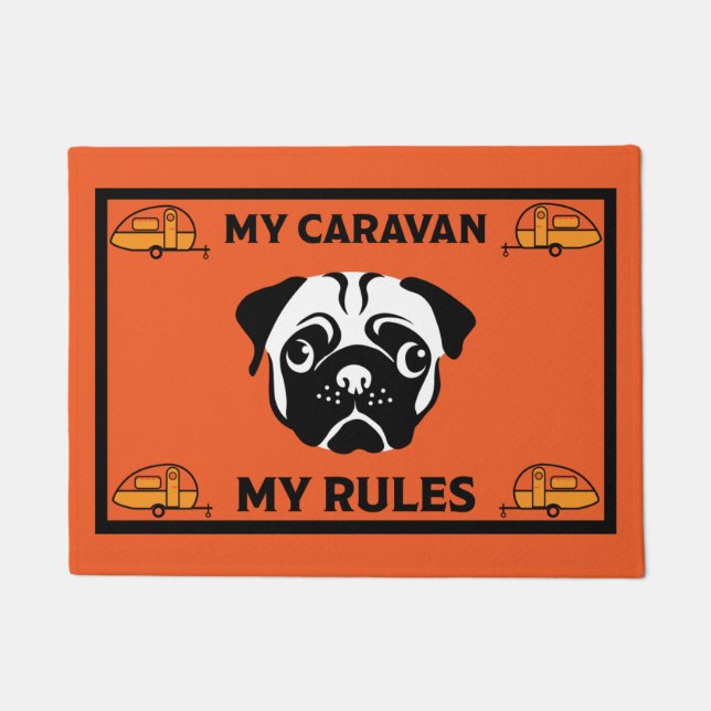 Caravan Mops Dog Mat Fußmatte (Vorderseite)