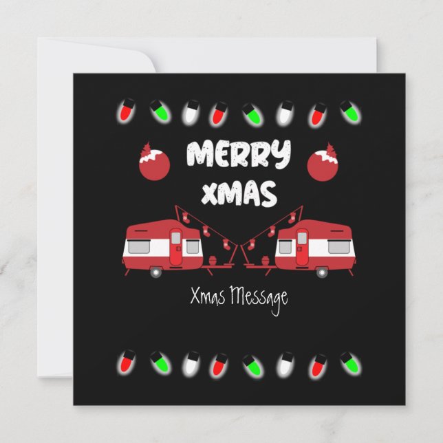 Caravan Weihnachtsdekor Doormat Latte Tasse Karte (Vorderseite)