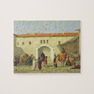 Caravanserai bei Mylasa, die Türkei, 1845 (Öl au