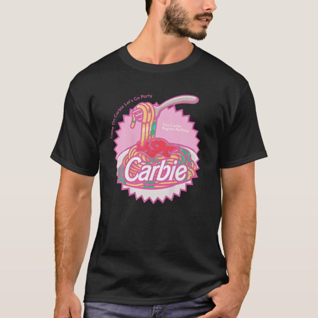 Carbie I Liebe Carbon Brot Pasta Pizza Retro Pink  T-Shirt (Vorderseite)