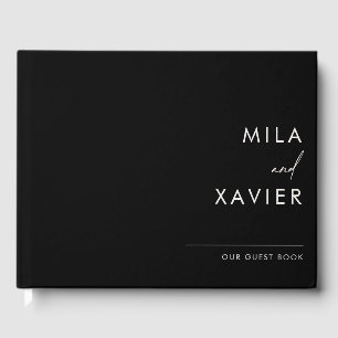 Carbon Black   Modernes Minimal Wedding Guestbook Gästebuch