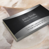 Carbon Black Nurse Practitioner Business Card