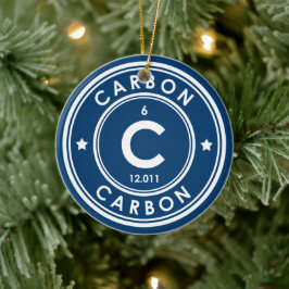 Carbon Element Blue Keramik Ornament