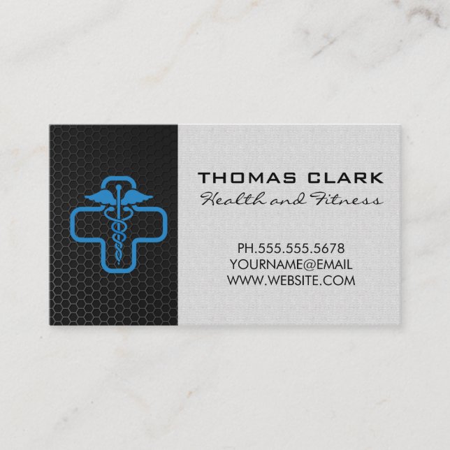 Carbon Fiber | Health Doctor Logo Visitenkarte (Vorderseite)