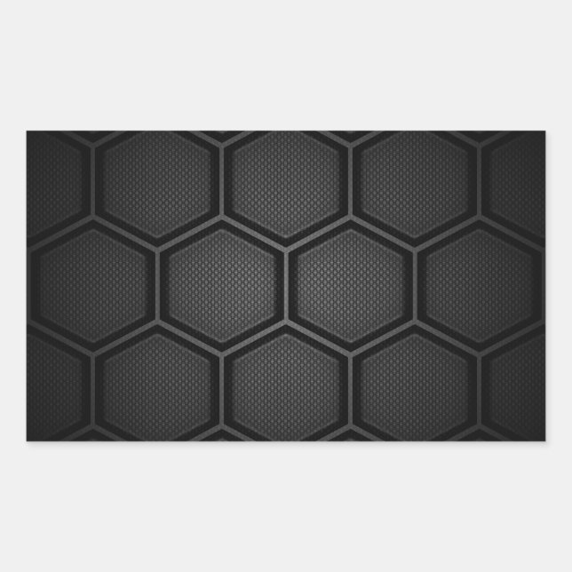 Carbon Fiber Hex Tiles Rechteckiger Aufkleber (Vorderseite)