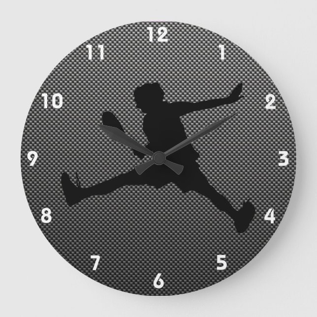Carbon Fiber Look Tennis Große Wanduhr (Vorderseite)