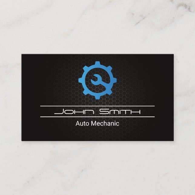 Carbon Fiber-Muster für das Logo "Wrench Gear" Visitenkarte (Vorderseite)