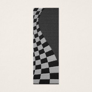 Carbon Fiber Style Racing Flag Wave Print