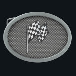 Carbon Fibre-Look Checked Flag Ovale Gürtelschnalle<br><div class="desc">Sie werden diese coole schwarze Kohlefaser Schachbrettflagge "Auto Racing" nascar Renndesign Liebe. Gut für Geschenke! Erhältlich als T-Shirts, Smartphone-Gehäuse, Mousepads, Schlüsselanhänger, Poster, Karten, elektronische Cover, Laptop / Notebook-Ärmel, Kappen, Tasse und mehr! Besuchen Sie unsere Website für ein individuelles Geschenk Gehäuse für Samsung Galaxy S3, iphone 5, HTC vivid / Raider...</div>