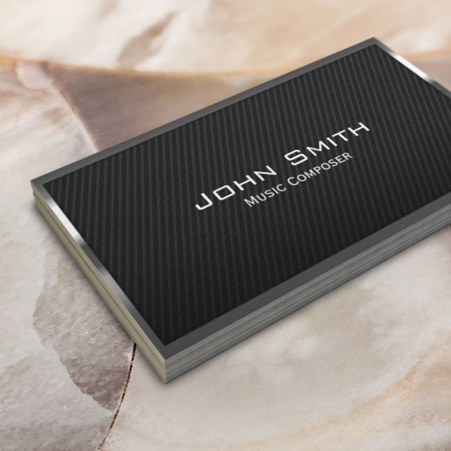 Carbon Fibre Music Composer Business Card Visitenkarte (Von Creator hochgeladen)