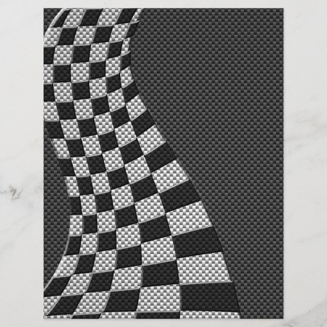 Carbon Fibre Racing Flag Wave Print Flyer (Vorne)