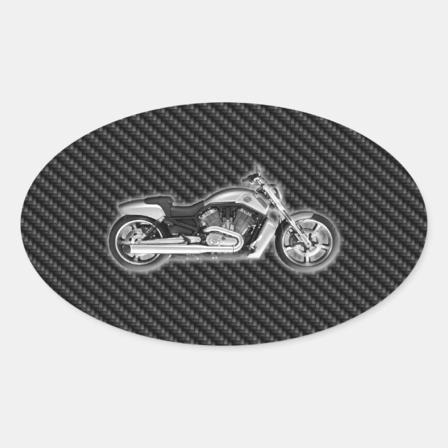 Carbon Harley Motorrad 3D Mode Zubehör Ovaler Aufkleber (Vorderseite)