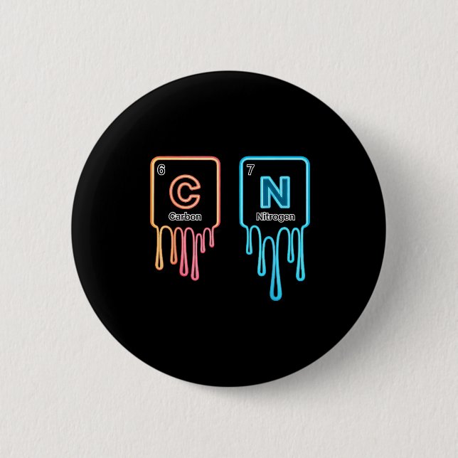 Carbon Nitrogen Science Design Fun Chemistry Lover Button (Vorderseite)