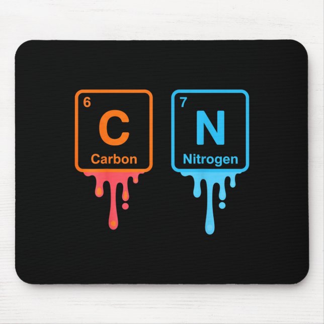 Carbon Nitrogen Science Design Fun Chemistry Lover Mousepad (Vorne)