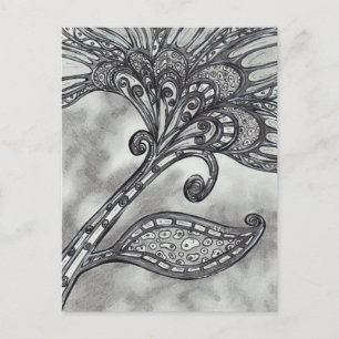 Carbon Space Blume 4 Postkarte