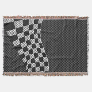 Carbon Style Racing Flag Wave Decor Decke