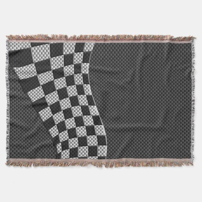 Carbon Style Racing Flag Wave Decor Decke (Vorderseite)