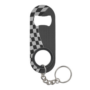 Carbon Style Racing Flag Wave Decor Schlüsselbund Flaschenöffner