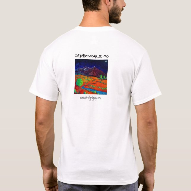 Carbondale, CO Happy Hippie T-shirt (Dos)