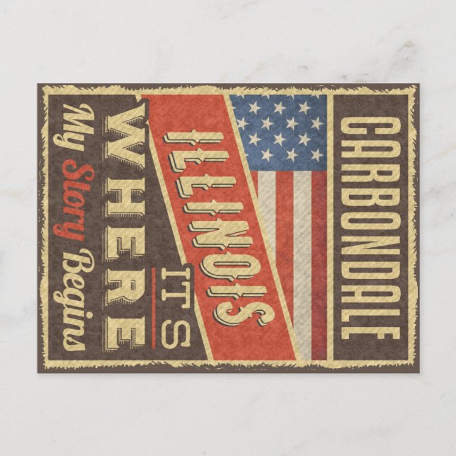 Carbondale Illinois Postkarte (Vorderseite)